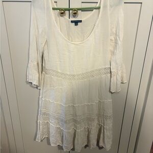 American Eagle Outfitters White Mini Linen Dress